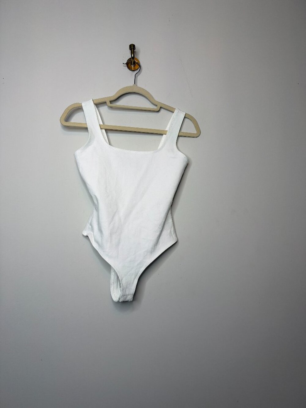 Kittenish White Tank Bodysuit Women's XS